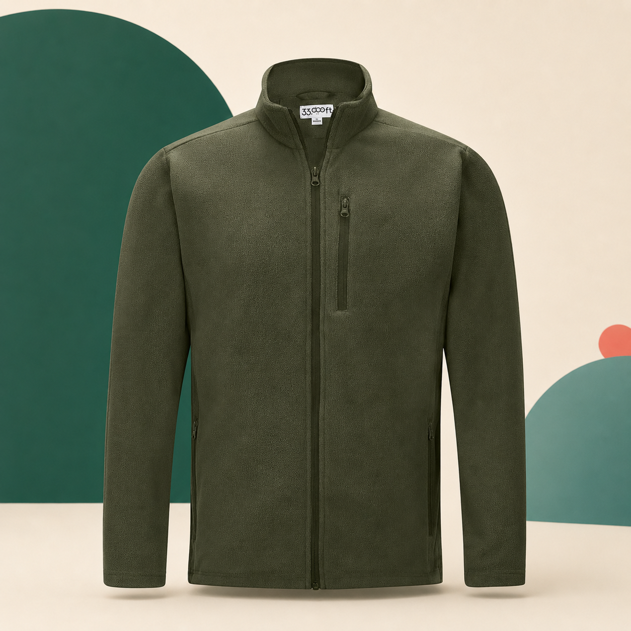 33,000ft Men’s Lightweight Full-Zip Fleece Jacket with 5 Pockets