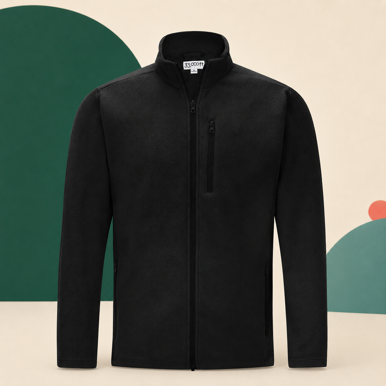 33,000ft Men’s Lightweight Full-Zip Fleece Jacket with 5 Pockets