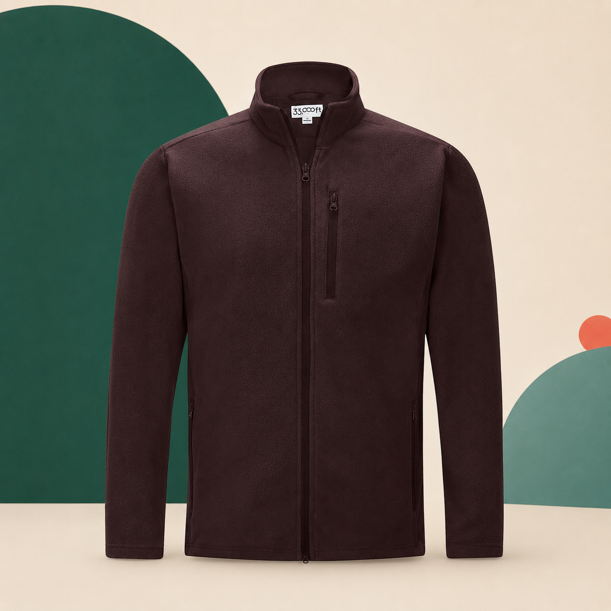 33,000ft Men’s Lightweight Full-Zip Fleece Jacket with 5 Pockets