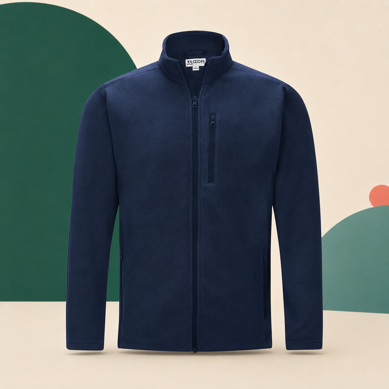 33,000ft Men’s Lightweight Full-Zip Fleece Jacket with 5 Pockets